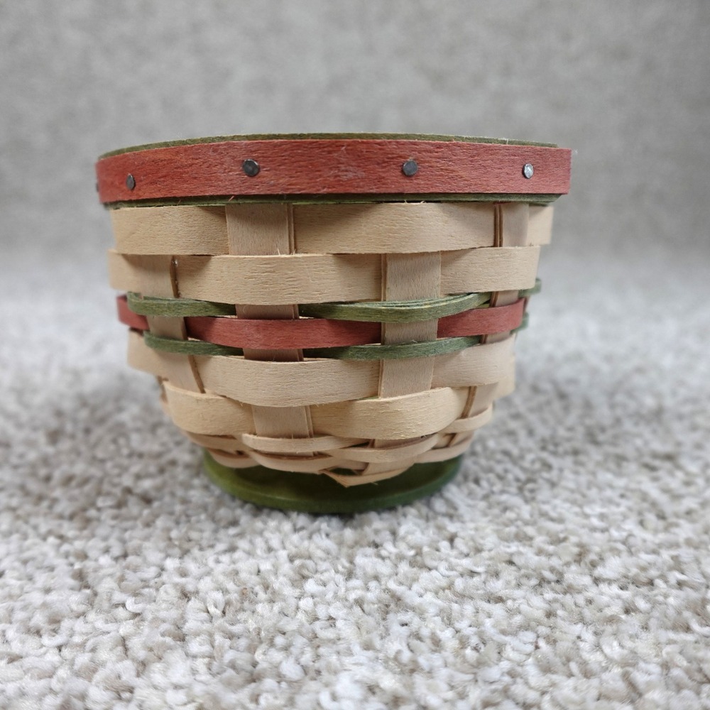 Longaberger 2011 Mother's Day Basket Handwoven Maple Wood Green Pink 12056